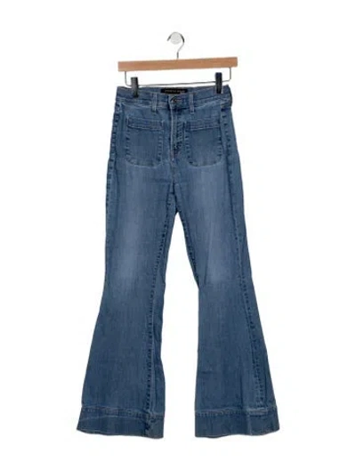 Pre-owned Veronica Beard High-rise Flared Jeans In Blue