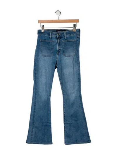 Pre-owned Veronica Beard High-rise Flared Jeans In Blue