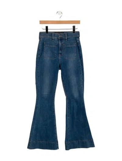 Pre-owned Veronica Beard High-rise Flared Jeans In Blue
