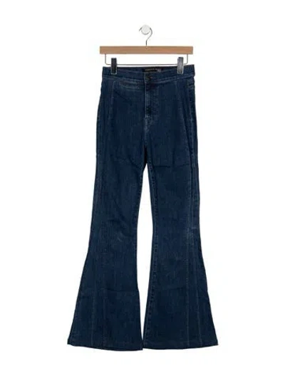 Pre-owned Veronica Beard High-rise Flared Jeans In Blue
