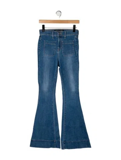 Pre-owned Veronica Beard High-rise Flared Jeans In Blue