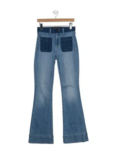 Pre-owned Veronica Beard High-rise Flared Jeans In Blue