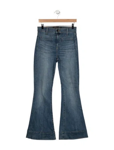 Pre-owned Veronica Beard High-rise Flared Jeans In Blue