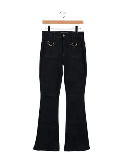 Pre-owned Veronica Beard High-rise Flared Jeans In Blue
