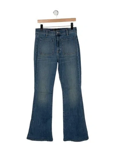 Pre-owned Veronica Beard High-rise Flared Jeans In Blue
