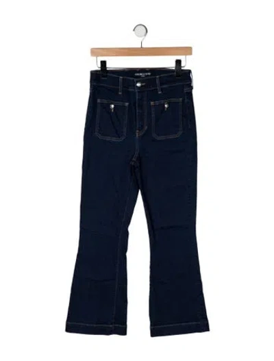 Pre-owned Veronica Beard High-rise Flared Jeans In Blue