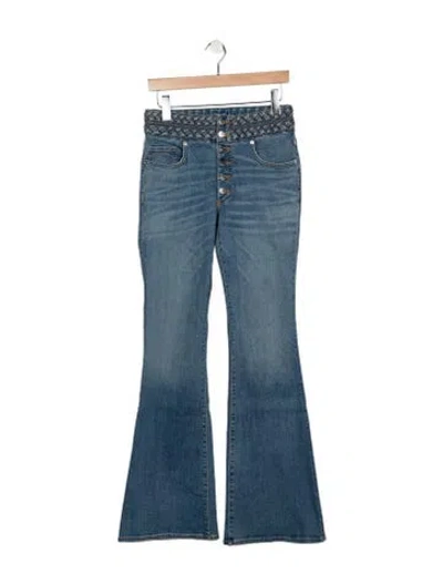 Pre-owned Veronica Beard High-rise Flared Jeans In Blue
