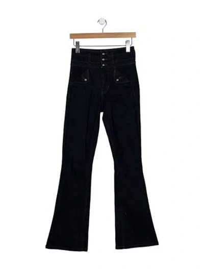 Pre-owned Veronica Beard High-rise Flared Jeans In Blue