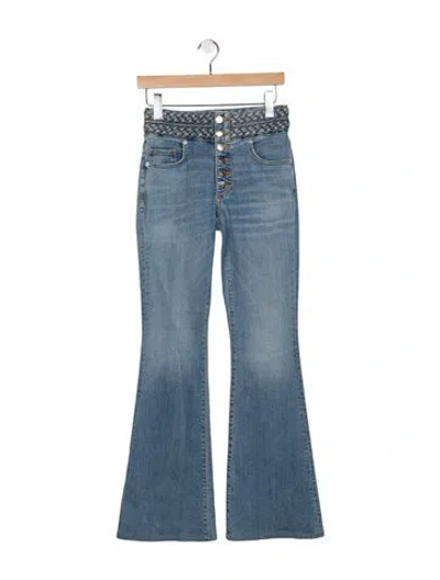 Pre-owned Veronica Beard High-rise Flared Jeans In Blue