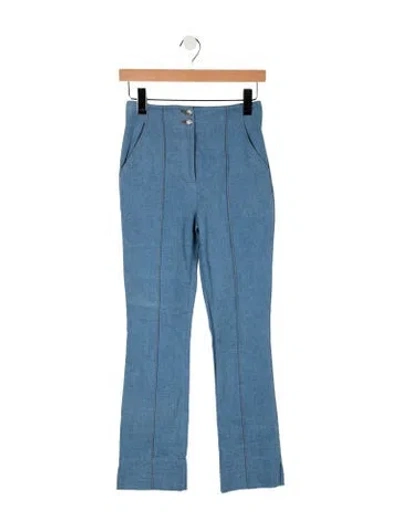 Pre-owned Veronica Beard High-rise Flared Jeans In Blue