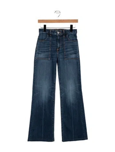Pre-owned Veronica Beard High-rise Flared Jeans In Blue