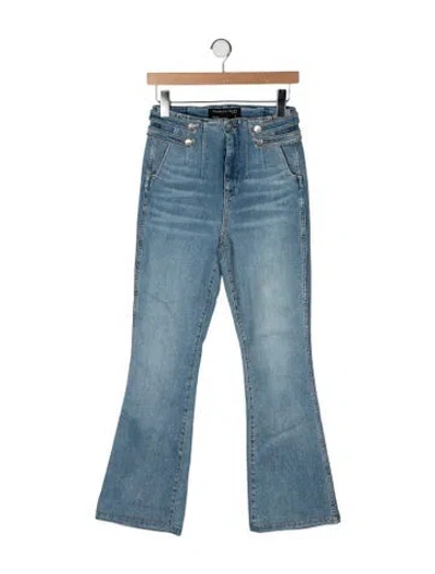 Pre-owned Veronica Beard High-rise Flared Jeans In Blue