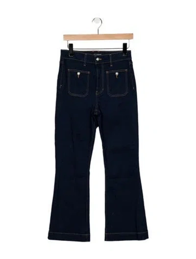 Pre-owned Veronica Beard High-rise Flared Jeans In Blue