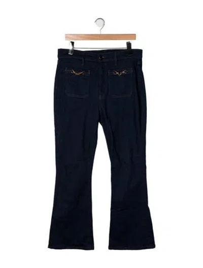 Pre-owned Veronica Beard High-rise Flared Jeans In Blue