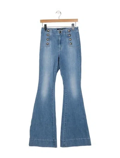 Pre-owned Veronica Beard High-rise Flared Jeans In Blue