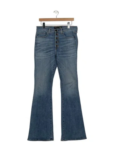 Pre-owned Veronica Beard High-rise Flared Jeans In Blue