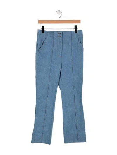 Pre-owned Veronica Beard High-rise Flared Jeans In Blue