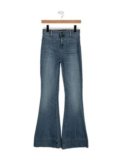 Pre-owned Veronica Beard High-rise Flared Jeans In Blue