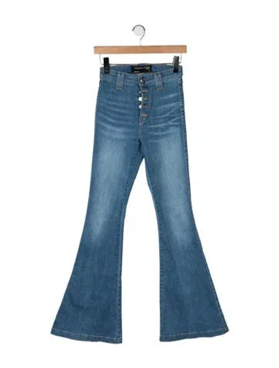 Pre-owned Veronica Beard High-rise Flared Jeans In Blue