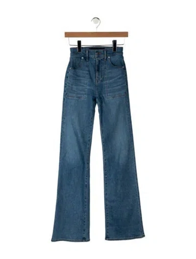 Pre-owned Veronica Beard High-rise Flared Jeans In Blue