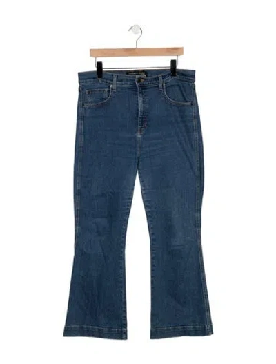 Pre-owned Veronica Beard High-rise Flared Jeans In Blue