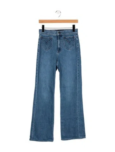 Pre-owned Veronica Beard High-rise Flared Jeans In Blue