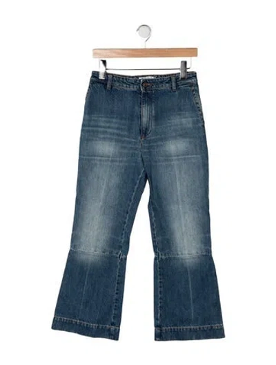Pre-owned Veronica Beard High-rise Flared Jeans In Blue
