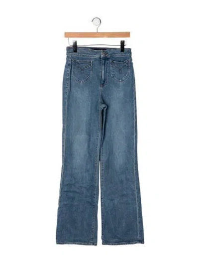Pre-owned Veronica Beard High-rise Flared Jeans In Blue