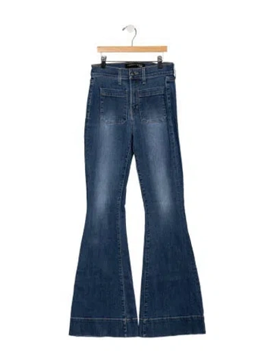 Pre-owned Veronica Beard High-rise Flared Jeans In Blue