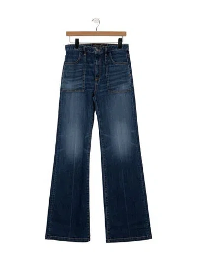 Pre-owned Veronica Beard High-rise Flared Jeans In Blue