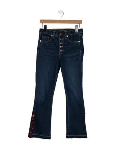 Pre-owned Veronica Beard High-rise Flared Jeans In Blue