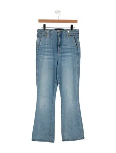 Pre-owned Veronica Beard High-rise Flared Jeans In Blue