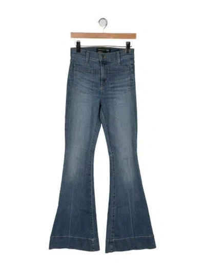 Pre-owned Veronica Beard High-rise Flared Jeans In Blue