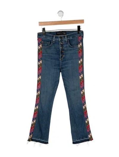 Pre-owned Veronica Beard High-rise Flared Jeans In Blue
