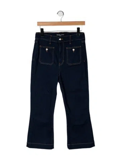 Pre-owned Veronica Beard High-rise Flared Jeans In Blue