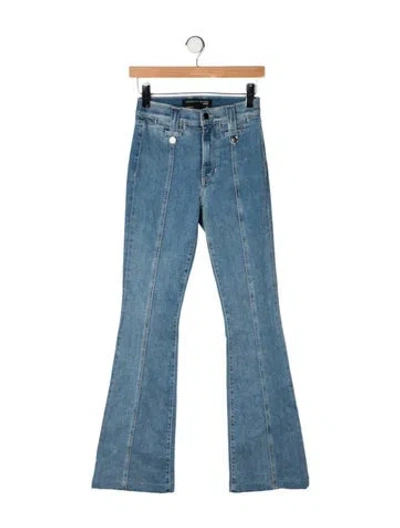 Pre-owned Veronica Beard High-rise Flared Jeans In Blue