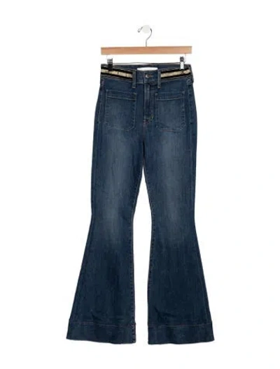 Pre-owned Veronica Beard High-rise Flared Jeans In Blue