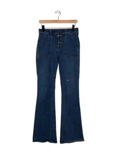 Pre-owned Veronica Beard High-rise Flared Jeans In Blue