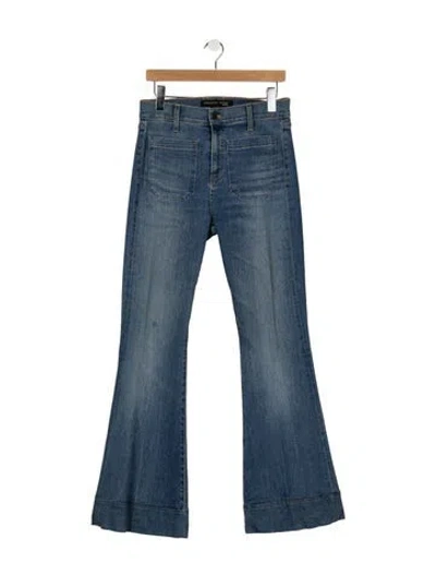 Pre-owned Veronica Beard High-rise Flared Jeans In Blue