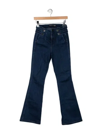 Pre-owned Veronica Beard High-rise Flared Jeans In Blue