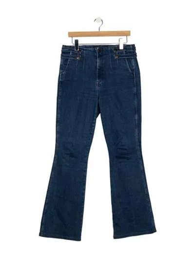 Pre-owned Veronica Beard High-rise Flared Jeans In Blue