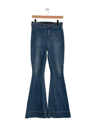 Pre-owned Veronica Beard High-rise Flared Jeans In Blue