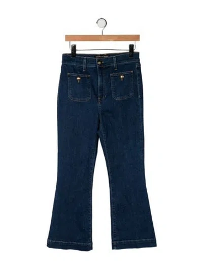 Pre-owned Veronica Beard High-rise Flared Jeans In Blue