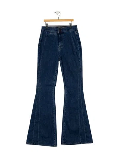 Pre-owned Veronica Beard High-rise Flared Jeans In Blue