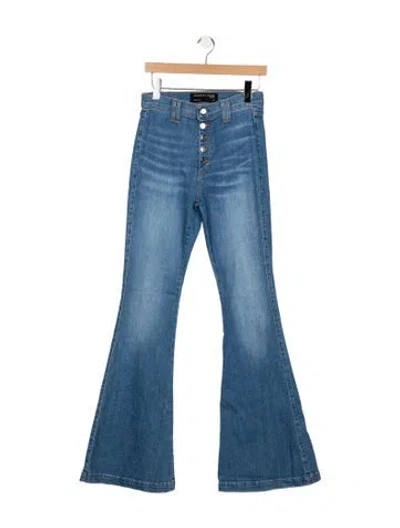 Pre-owned Veronica Beard High-rise Flared Jeans In Blue