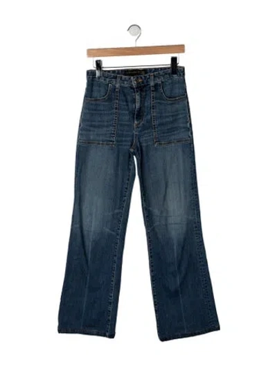 Pre-owned Veronica Beard High-rise Flared Jeans In Blue