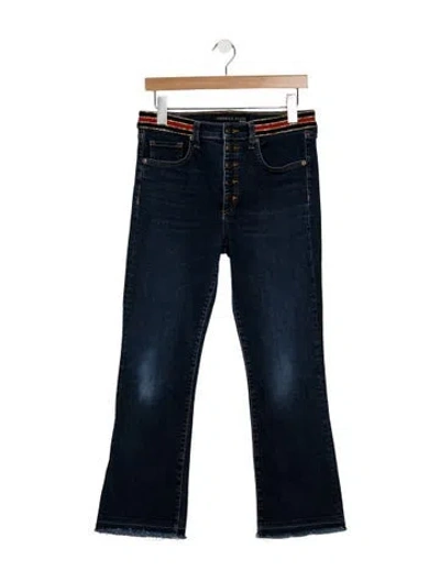 Pre-owned Veronica Beard High-rise Flared Jeans In Blue