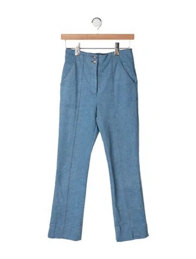 Pre-owned Veronica Beard High-rise Flared Jeans In Blue