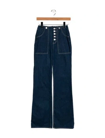 Pre-owned Veronica Beard High-rise Flared Jeans In Blue