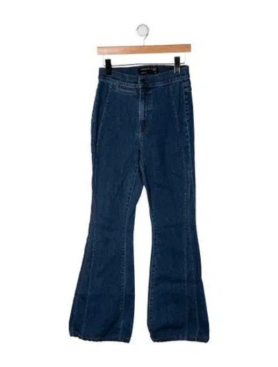 Pre-owned Veronica Beard High-rise Flared Jeans In Blue
